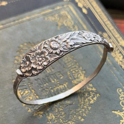 Delyth - Engraved Silver Bracelet