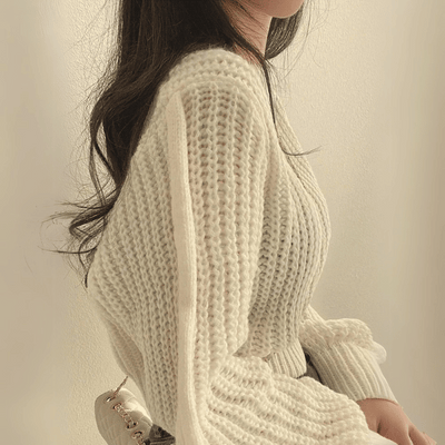 RoseWhisper Round Neck Knitted Sweater