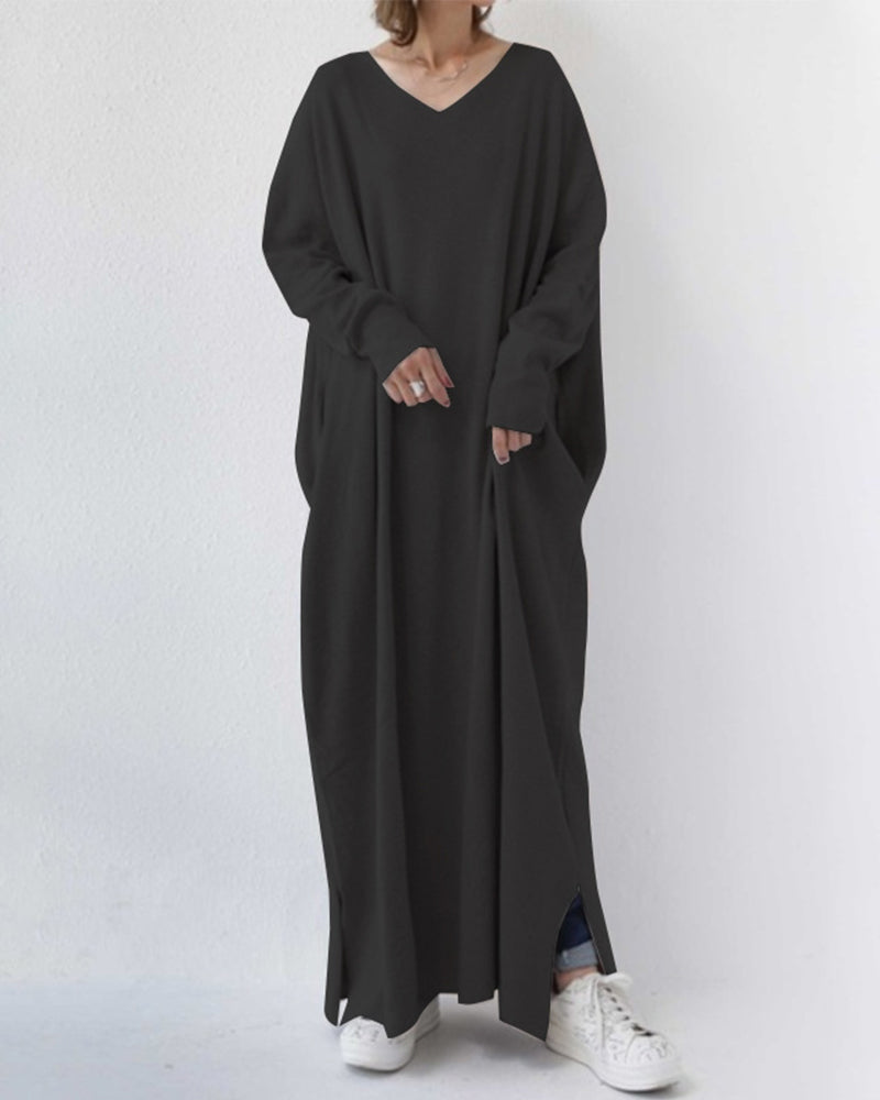 Eudora - Elegant Casual V-Neck Dress