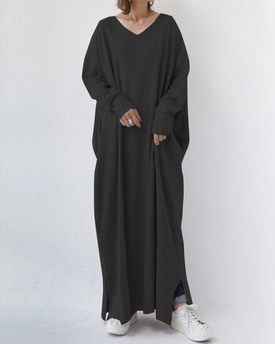Eudora - Elegant Casual V-Neck Dress