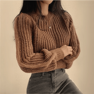 RoseWhisper Round Neck Knitted Sweater
