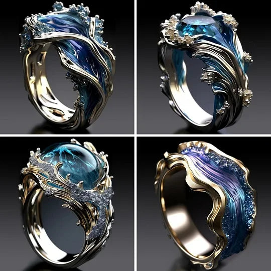 Calantha - Ocean Wave Statement Ring