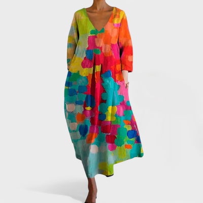 Gwenda - Elegant Casual V-Neck Dress